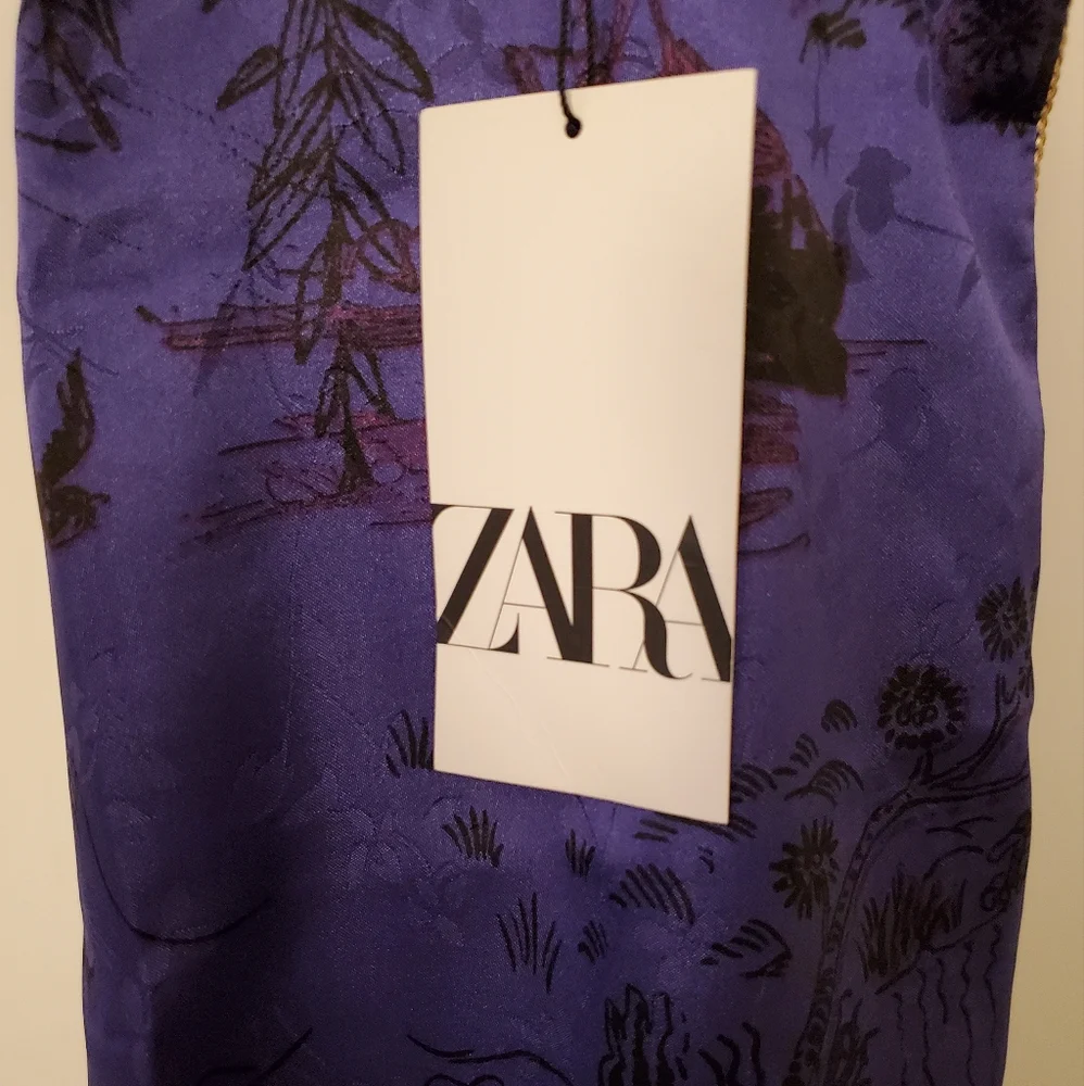 Printed Skirt with Piping Zara - Picture 4 of 13